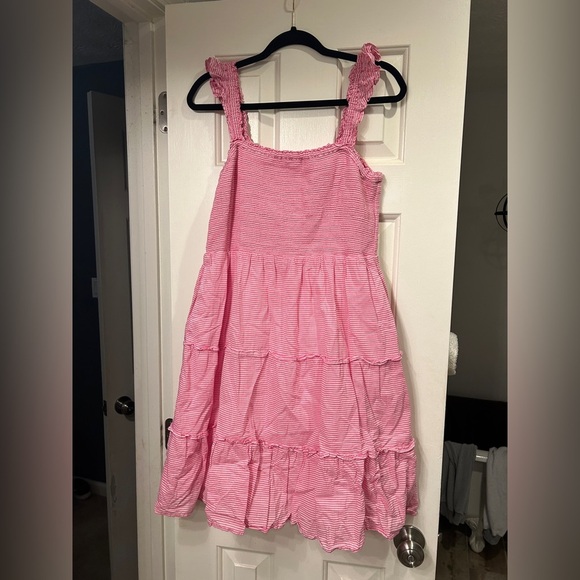 EUC J Crew Pink and White Striped Sundress Size L - Picture 3 of 7